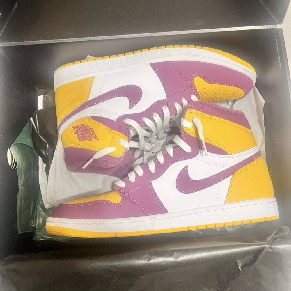 Nike Air Jordan 1 High Purple Yellow Sneakers